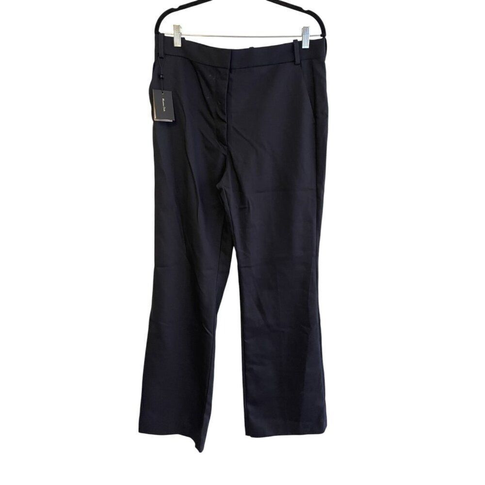 Massimo Dutti Womens Pants EU 44 US 12 Blue Bootcut Leg Trousers 5031/731 NWT